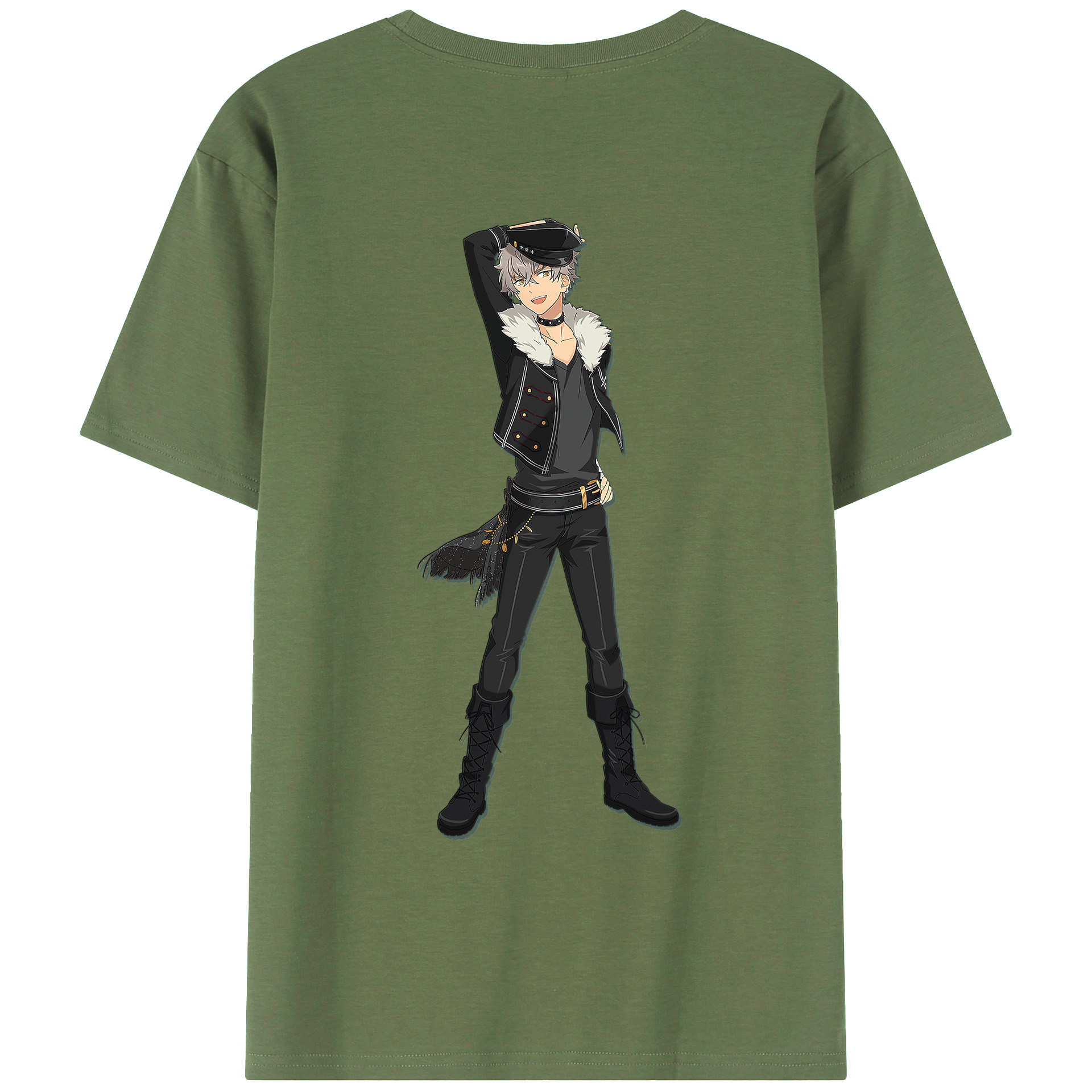 （画像用） あんさんぶるスターズ! Ensemble Stars 綿100％ メンズ半袖Tシャツ（バックプリント） 通気性
